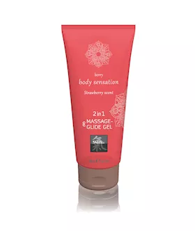 Shiatsu 2 in 1 Strawberry Scented Massage Glide Gel 200ml