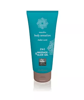 Shiatsu 2 in 1 Amber Scented Massage Glide Gel 200ml