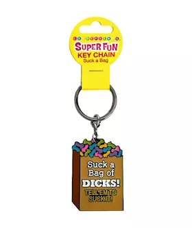 Super Fun Key Chain Suck A Bag Novelty Keychain