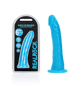 RealRock Slim Glow In The Dark Dildo 6 Inch