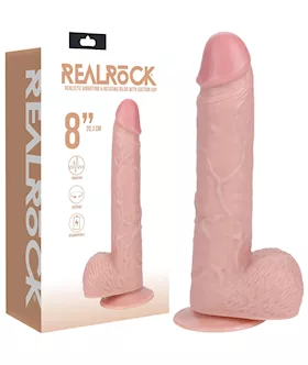 RealRock Vibrating Rotating Dildo  Balls 8 Inch