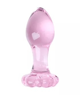 Lucent Rose Gem Glass Butt Plug