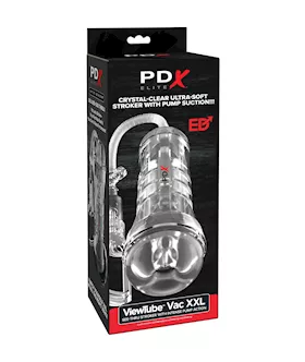 Pdx Elite Viewtube Vac Xxl Pump See-thru Ez-grip Pump Stroker