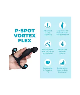 P-spot Vortex Flex Hands-free Angled Silicone Prostate Massager
