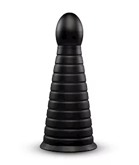Cone Tapered and Ribbed Dildo 10 Inch