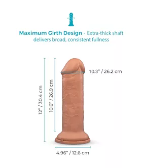 Girth Max Girth Realistic Dildo 12 Inch
