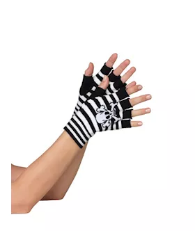 Skull Cross Bone Fingless Glove