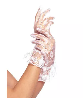 Lace Wrist Lgth Ruffle Glove