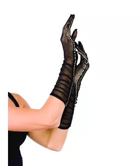 Bq Sheer Elbow Lgth Gloves W Rstone