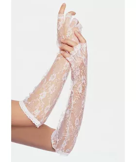 Elbow Lengh Lace Fingerless Gloves