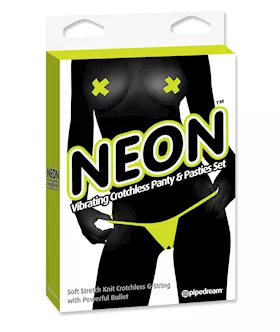 Neon Vibr Panty & Pasty Set Yellow