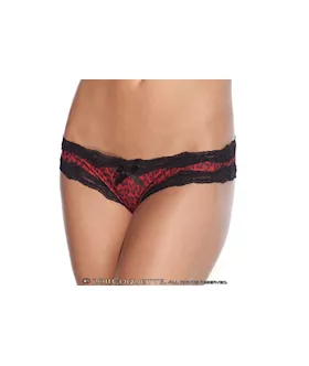 Red Leopard Skin Crotchless Knickers