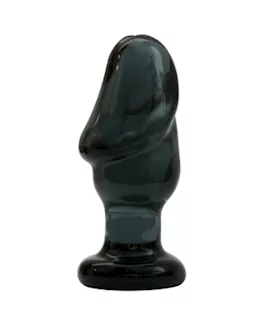 Xxxl Helmet Head Black Glass Anal Plug