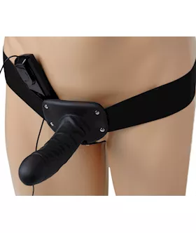 Deluxe Vibro Erection Assist Hollow Silicone Strap On