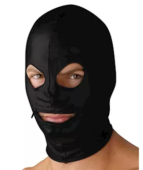 Spandex Zipper Mouth Hood With Eye Holes
