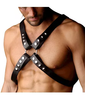 Strict Leather 4 Strap Chest Harness Sm