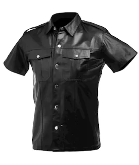 Lambskin Leather Police Shirt Large