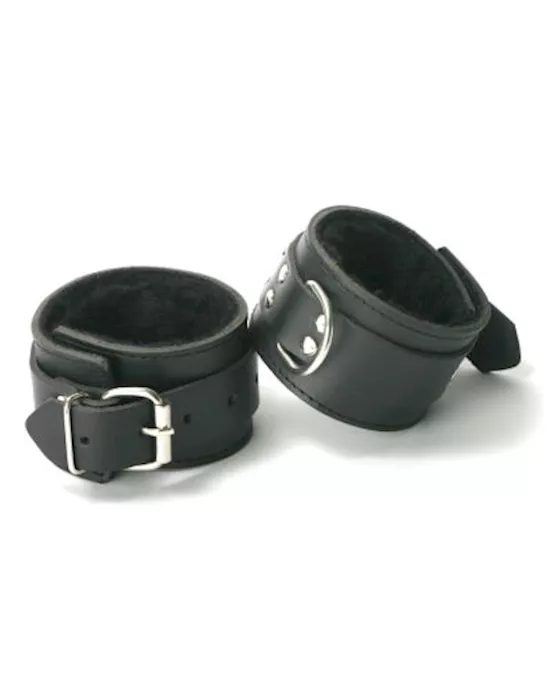 Strict Leather Fur Lined Ankle Cuffs