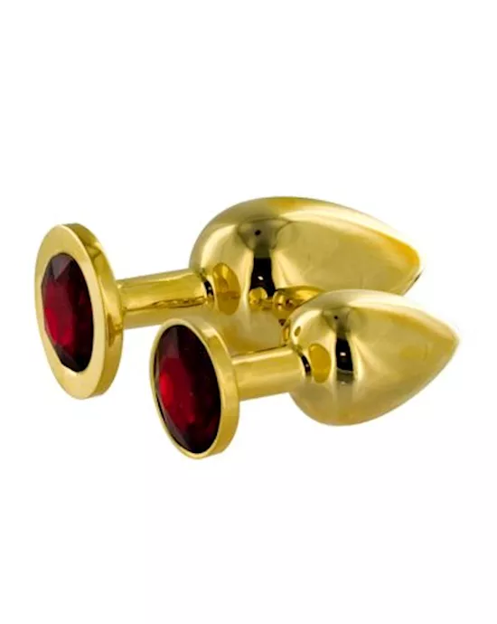 Gold Butt Plug With Ruby Gem. 7548
