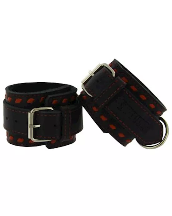 Strict Leather Red Buckstitch Restraints