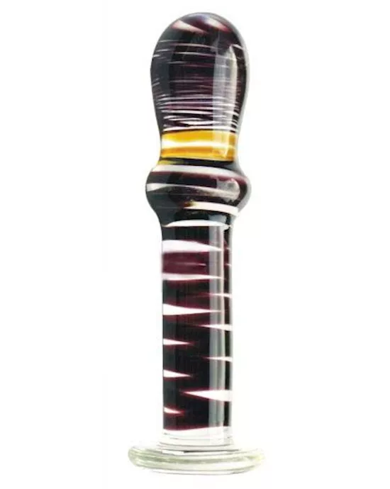 Red Striped Glass Dildo