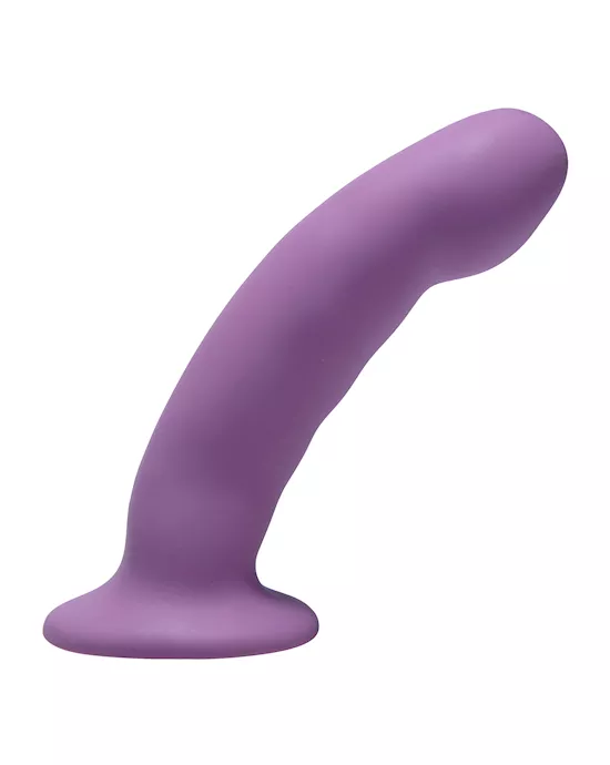 Curved Purple Silicone Strap On Harness Dildo