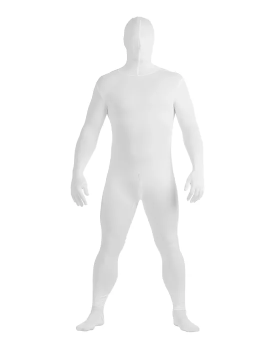 Full Body White Skin Suit with Front Access- L XL