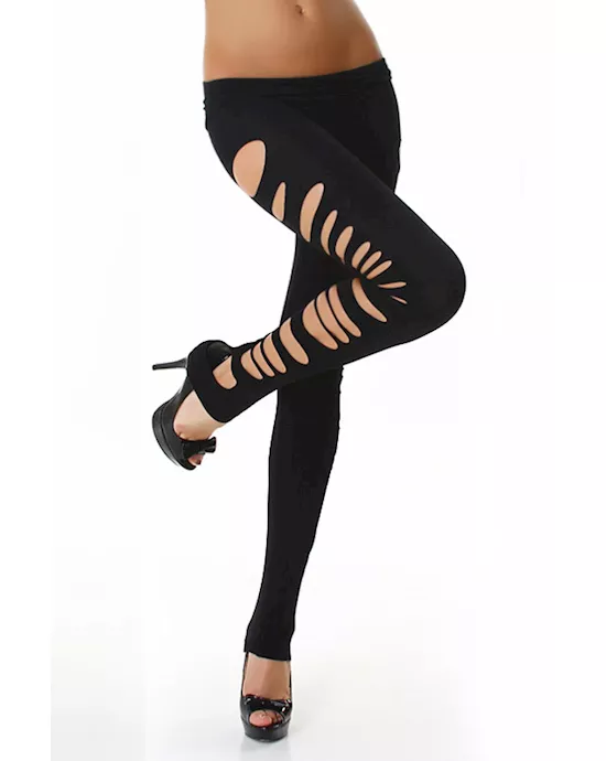 big ripped opaque spandex stirrup leggings