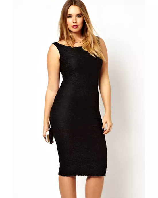 black lace plus size dress