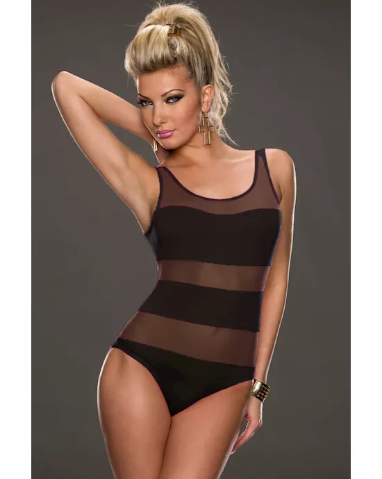 Mesh tank scoop neck teddy