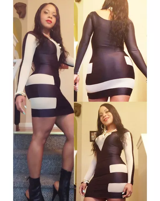 black nude sexy flattering bodycon dress