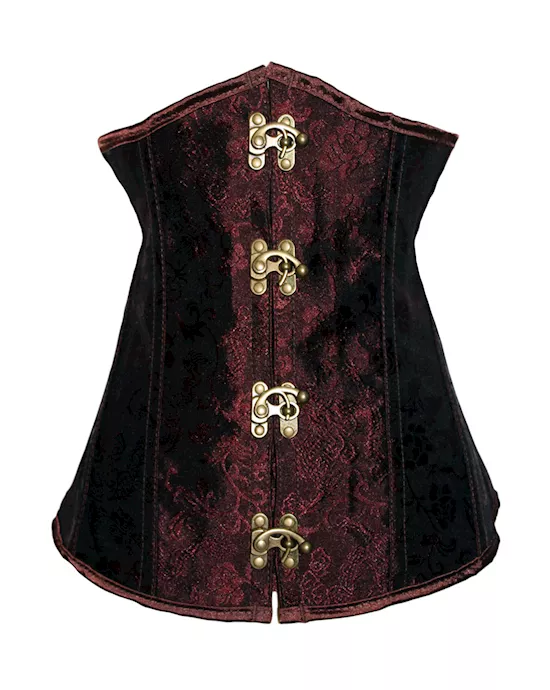 brown brocade under-bust corset