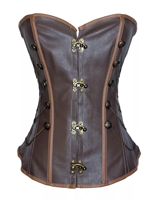 brown steam punk corset