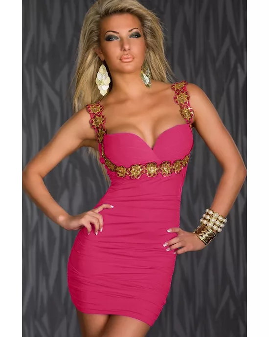 captivating flower applique stretch bodycon dress roseo