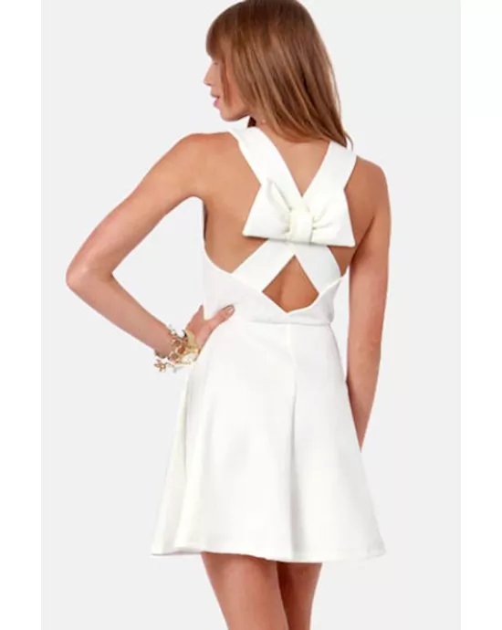 cocktail go with the bow white dress
