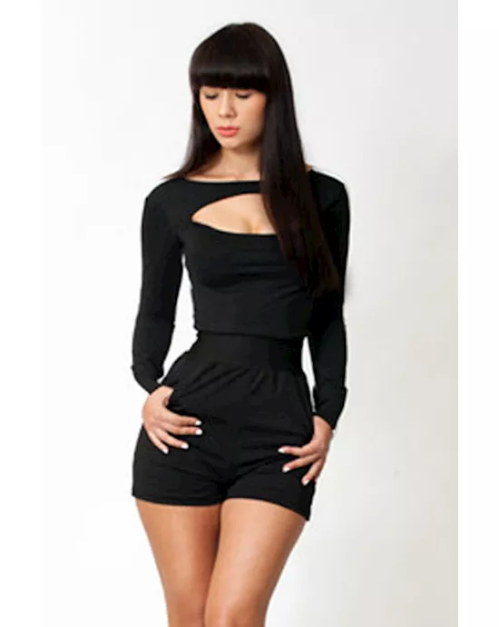 distinctive black and white fashion club party jumpsuit