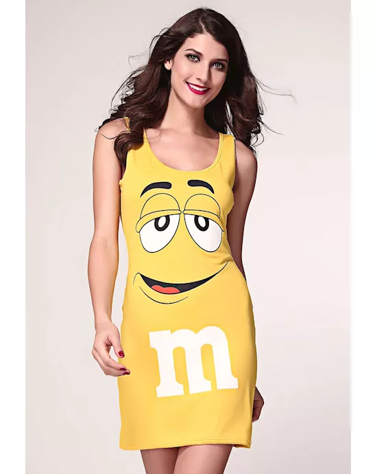 yellow cute m&m tunic tank dress costume