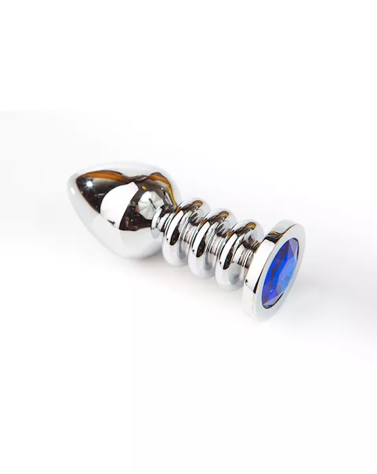 Buttplug With Sapphire Gem - Large