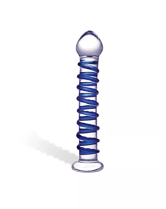 Glas Blue Spiral Glass Dildo