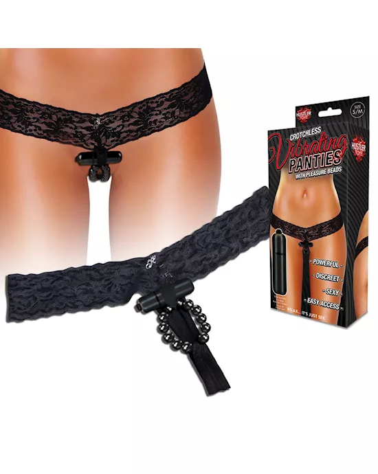 Vibrating Lace Thong With Stimulating Beads