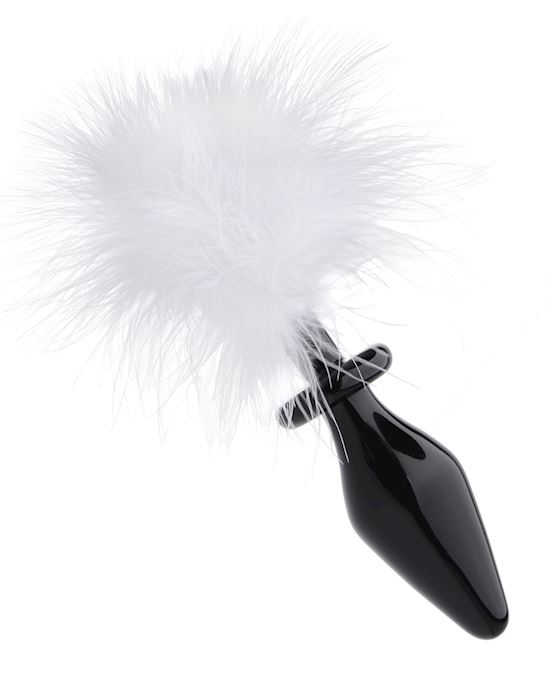 Fluffer Bunny Tail Glass Anal Plug