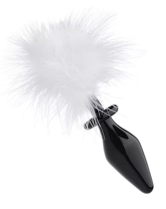 Fluffer Bunny Tail Glass Anal Plug