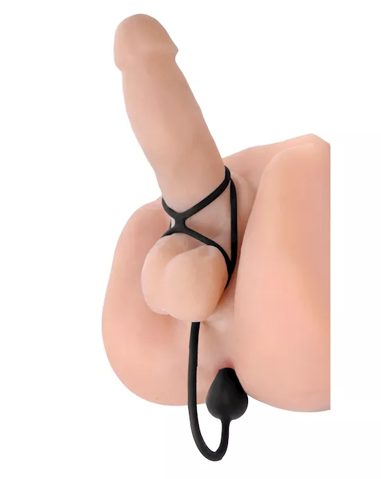 Silicone Triple Ring with Compact Anal Plug