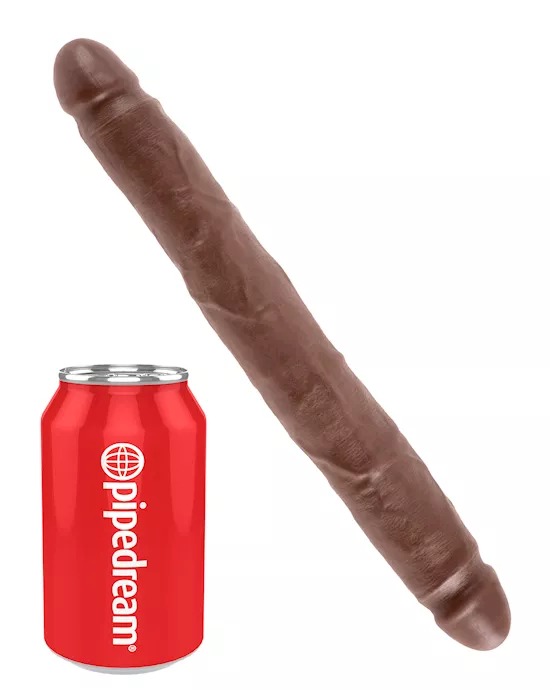 King Cock 12 Inch Slim Double Dildo Brown