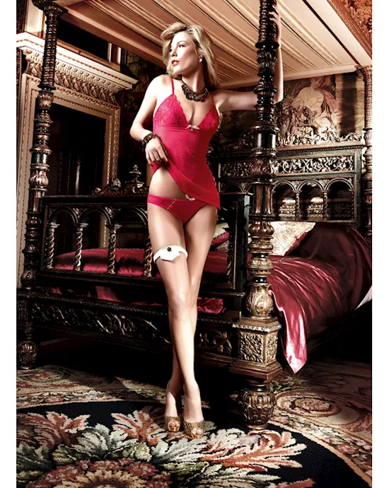 Mesh Lace Chemise Bikini Set OS