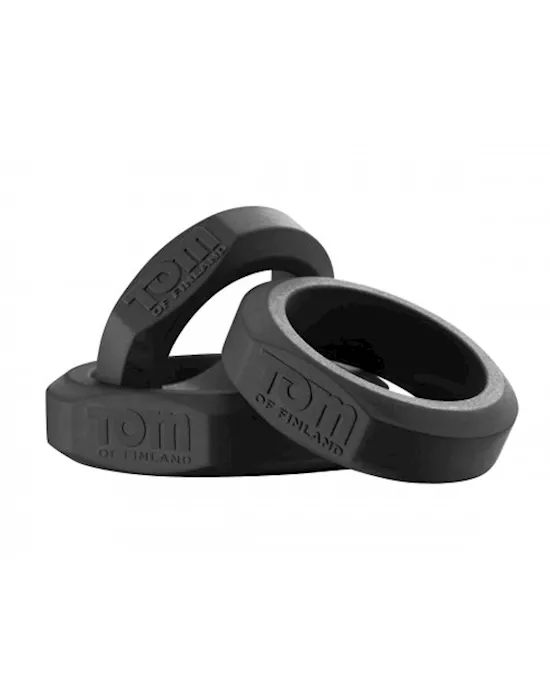 Tom of Finland 3 Piece Silicone Cock Ring Set