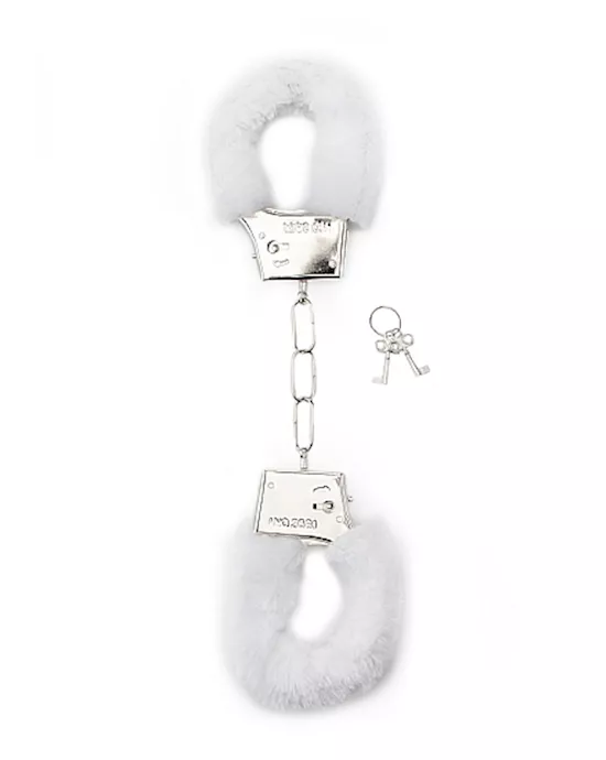 Shots Toys Furry Handcuffs White