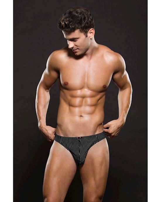 Envy Microfiber Thong L Xl  Pinstripe