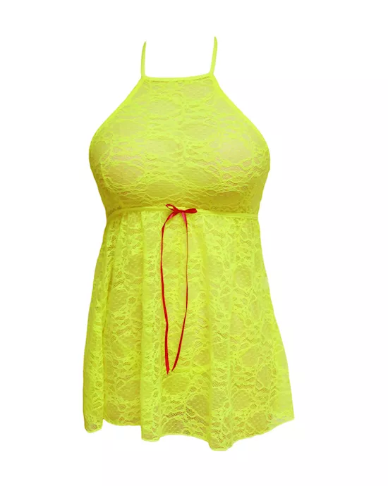 Neon Lace Babydoll