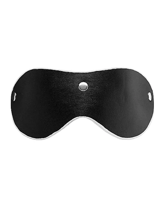 Leather Black and White Eye Mask with Elastic Strap